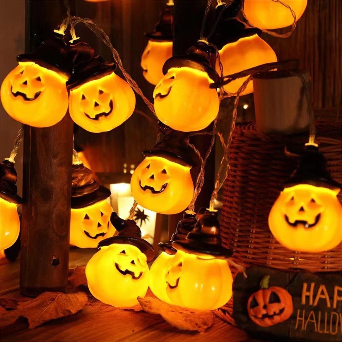Halloween Pumpkin Lantern String Lights – 5FT 10 LED Party Decoration 4