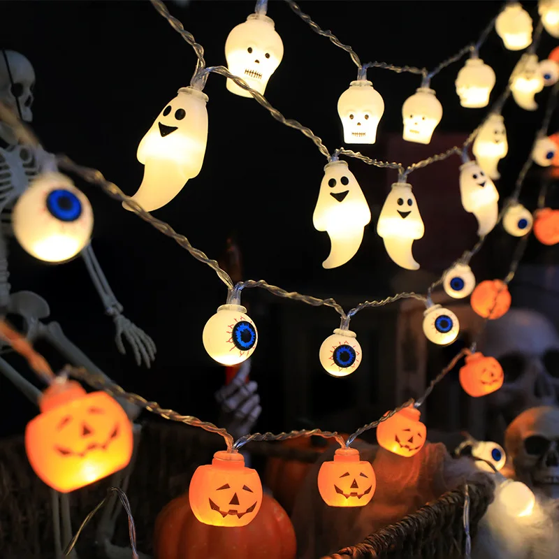 2025 Halloween Decoration Led Light String Pumpkin Skull Eyeball Shaped Lamp String Trick Or Treat Lantern Horror Halloween Day 1