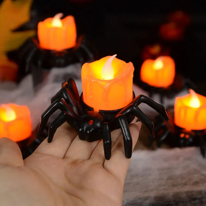 5 PCS LED Halloween Candle Lights – Pumpkin & Spider Lights 4