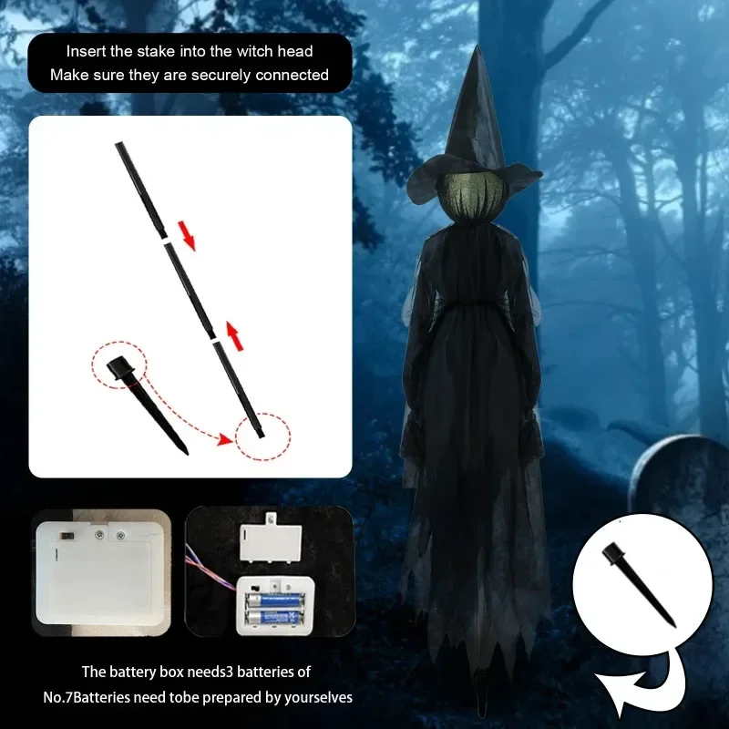 Halloween Glow Hand-Holding Witches – Sound Activated Light Up Decoration 5
