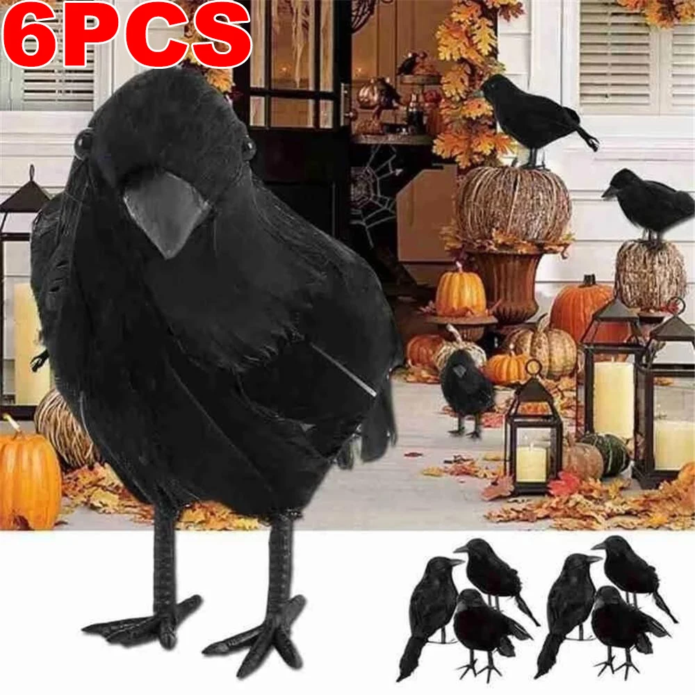 Simulation Black Crow Halloween Black Crow Props Simulation Fake Bird Ghost Festival Halloween Decoration Scary Toys 1