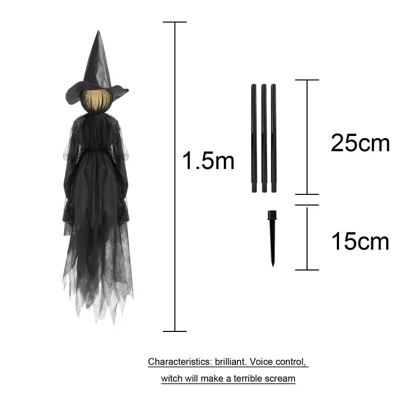Halloween Glow Hand-Holding Witches – Sound Activated Light Up Decoration 3