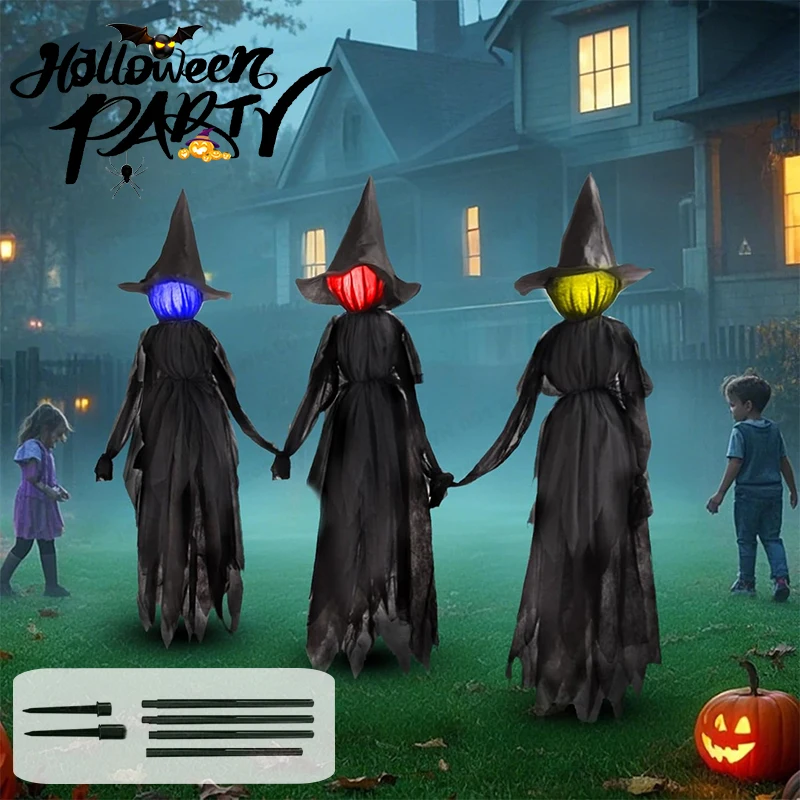 Halloween Glow Hand-Holding Witches – Sound Activated Light Up Decoration 1