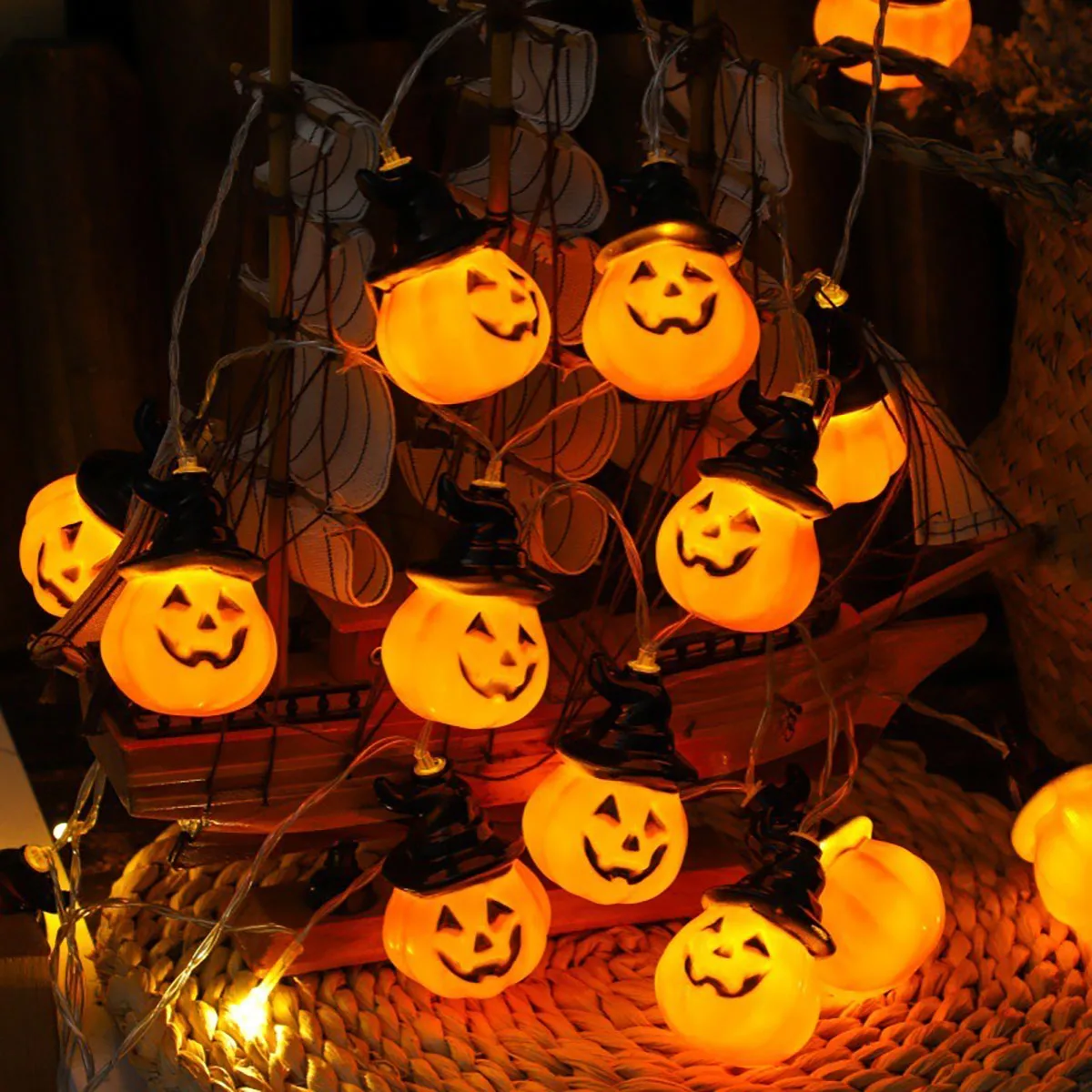 Halloween Pumpkin Lantern String Lights – 5FT 10 LED Party Decoration 2