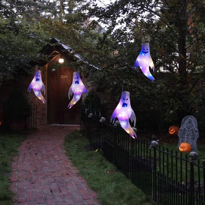 Hanging LED Halloween Ghost – Luminous Windsock Decoration 5