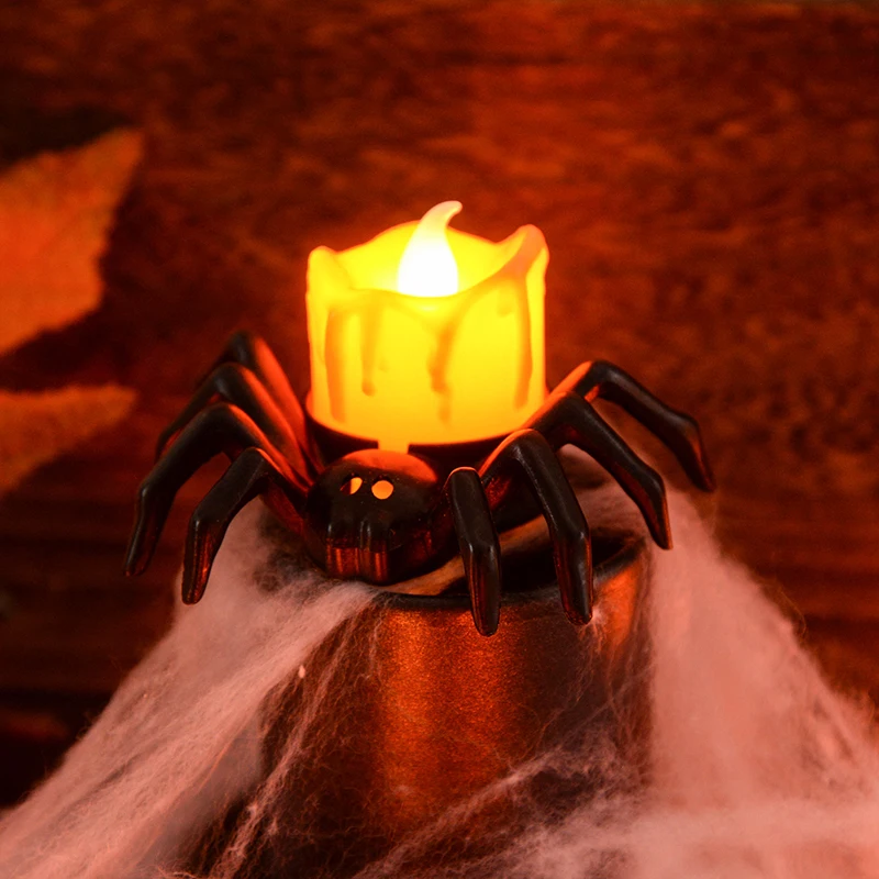 5 PCS LED Halloween Candle Lights – Pumpkin & Spider Lights 3